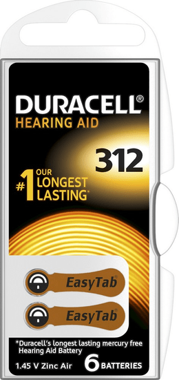 Duracell Hearing Aid, 312, 6ks