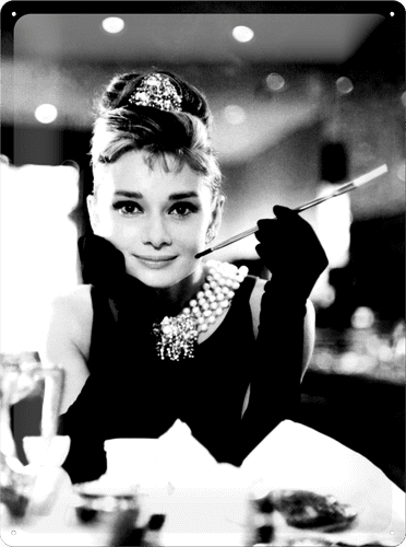 Postershop Plechová tabuľa 30x40 cm Audrey Hepburn