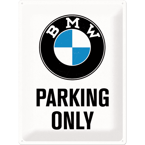 Postershop Plechová tabuľa 30x40 cm BMW Parking Only (bílá)