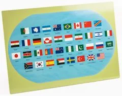 Svet - mapa s vlajkami na stojančeku