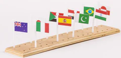 Svet - mapa s vlajkami na stojančeku