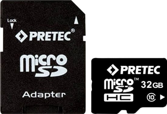 PRETEC microSDHC 32 GB (class 10) + adaptér na SD