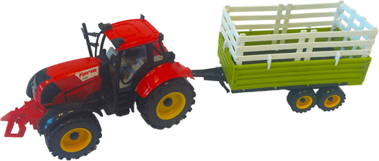 Mac Toys Traktor s prívesom červený