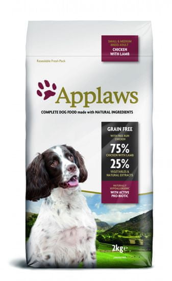 Applaws Dog Adult Small & Medium Breed Chicken & Lamb 2kg
