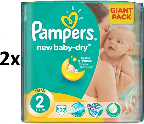 Pampers New Baby 2 Mini (3-6kg) Giant Pack - 200 ks