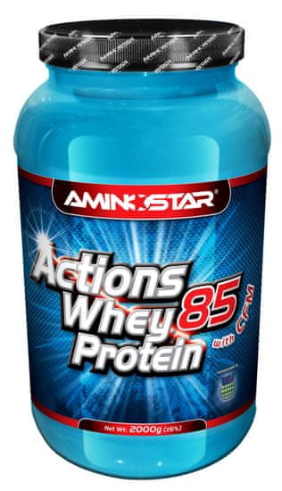 Aminostar Whey Protein Actions 85%, 2000g Jahoda