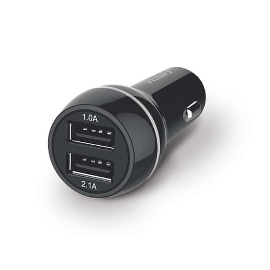 Philips nabíjačka do auta USB, 3,1 A, čierna