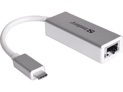 Sandberg USB-C konvertor pre sieťové pripojenie 136-04, strieborný