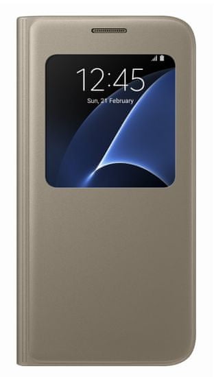 SAMSUNG Samsung flipové pouzdro S-view, Galaxy S7, zlaté