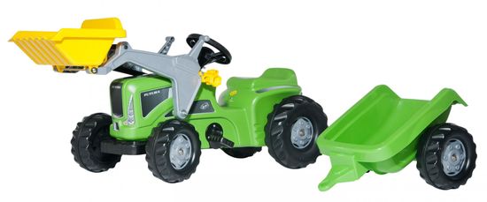 Rolly Toys Šliapací traktor Kid Futura s vlečkou a predným nakladačom