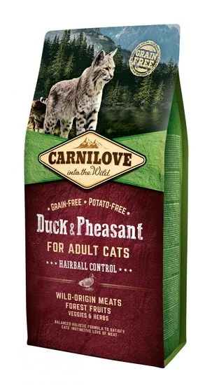 Carnilove Duck & Pheasant for Adult Cats – Hairball Control 6 kg