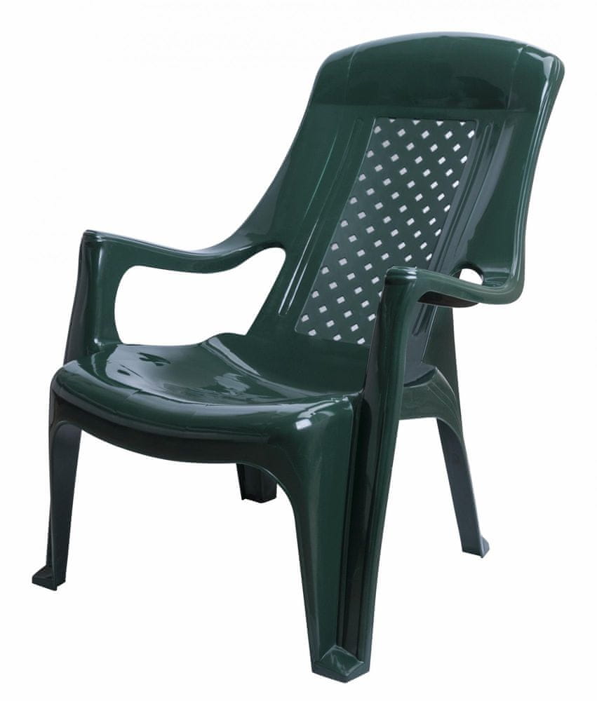 MEGA PLAST MP661 CLUB stolička, 81x60x80, stohovovatelná, PP tmavo zelená