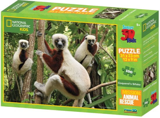 Lamps 3D Puzzle Kids Lemur 100 dielikov
