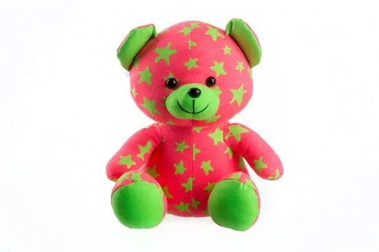 Teddies Medvedík svietiaci v tme 21 cm ružový/zelený