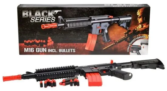 Teddies Pistole s pěnovými náboji Black Series M16