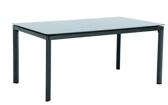 MWH Alutapo - stôl s hliníkovým rámom a sklenenou doskou Creatop lite