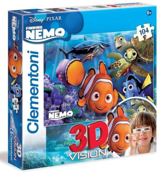 Clementoni Puzzle s 3D brýlemi Hledá se Nemo 104 dílků