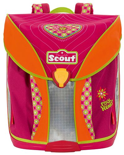 Scout Školský batoh Nano ružové srdiečko