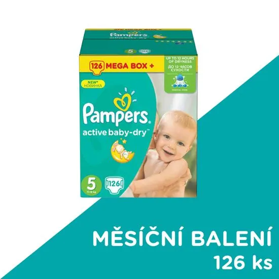Pampers Pampers Active Baby Plienky veľkosť 5 - 126 kusov
