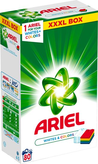 Ariel Prací prášok White Color 6 kg, 80 praní
