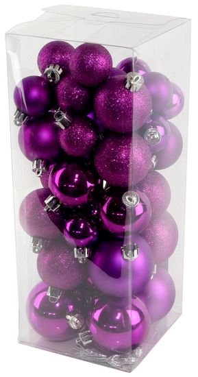 Seizis Set vianočných gulí fialové 40 ks