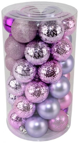 Seizis Sada vianočných gulí ružovo-fialová 41 ks - rozbalené