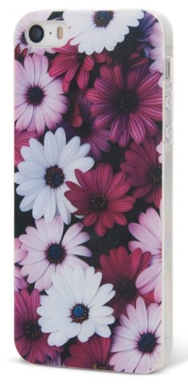 EPICO pružný plastový kryt, iPhone 5/5S/SE, VIOLET FLOWERS