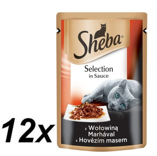 Sheba Kapsička SELECTION in Sauce s hovädzím 12 x 85g