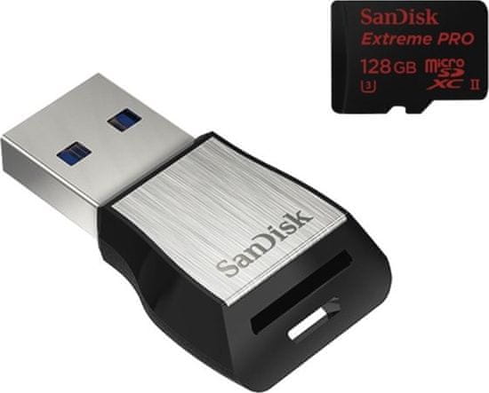 SanDisk microSDXC 128GB UHS-II U3 Extreme Pro 275MB/s + USB 3.0 čítačka (SDSQXPJ-128G-GN6M3)