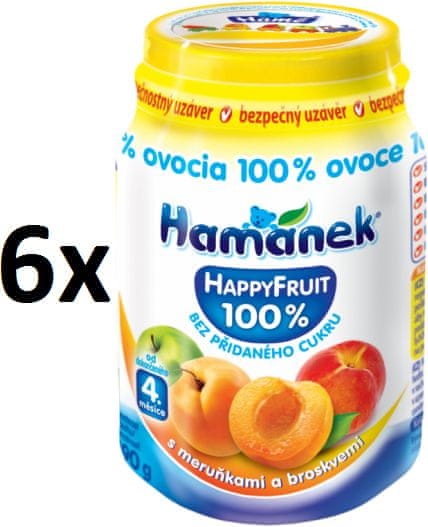 Hamánek Happy Fruit s marhuľami a broskyňami 6x190g
