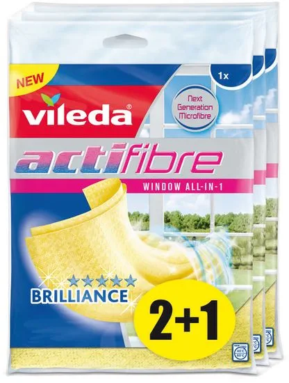 VILEDA Actifibre mikro handrička na okná 1 ks, balenie 2 + 1