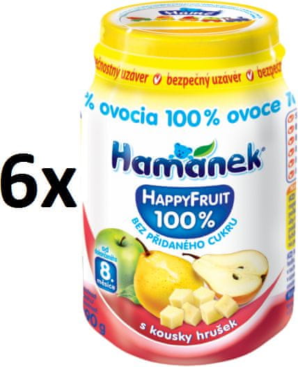 Hamánek Happy Fruit s kúskami hrušiek 6x190g