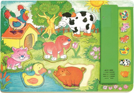 Woody Muzikálne puzzle zelené - Zvieratká