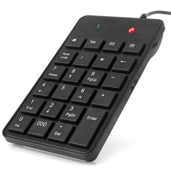 C-Tech Klávesnica numerická, 23 klávesov, USB slim čierna (KBN-01)
