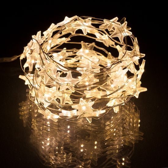 Retlux Vianočná LED reťaz hviezdy biele 3m