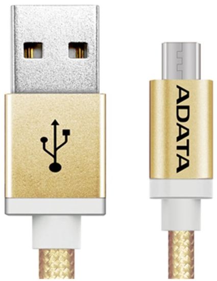 A-Data kábel Micro USB, pletený, 1 m, zlatý