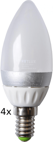Retlux REL žárovka LED C37 4W E14 4ks