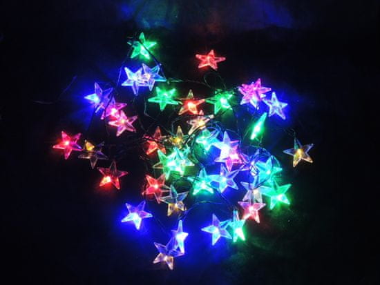 Noel Světelný LED řetěz hvězdy multicolor 6 m