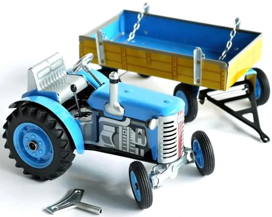 KOVAP Traktor Zetor s prívesom na kľúčik modrý