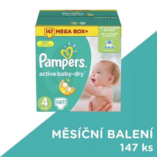 Pampers Active Baby MegaBox Plus 4 Maxi - 147 ks