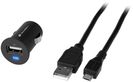 GoGEN autonabíjačka CH 12 C, 1 x USB port + 1,2 m microUSB kábel, 1 A, čierna