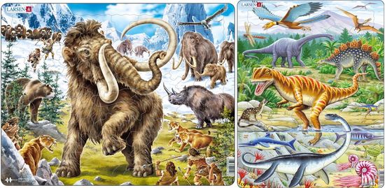 LARSEN Puzzle set Mamut a dinosaury