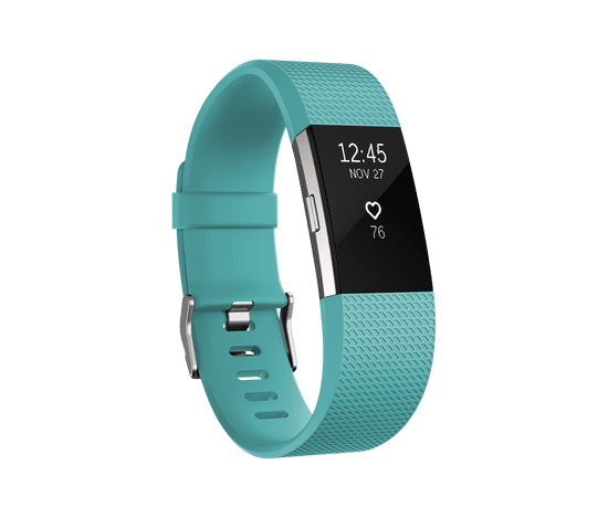 Fitbit Charge 2, Teal/Silver, Small