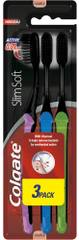 Colgate Slim Soft 3-pack Charcoal zubné kefky