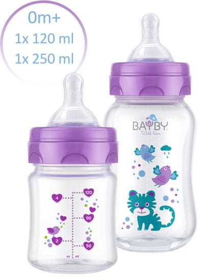 BAYBY Sada 2 dojčenských fliaš 0m+
