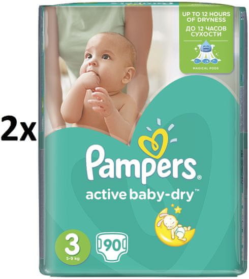 Pampers Active Baby 3 Midi (4-9kg) Giant Pack - 180 ks