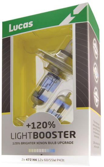 Lucas Autožiarovka LightBooster H1 12V 55W + 120 %, 2ks (LLX448XLSX2)
