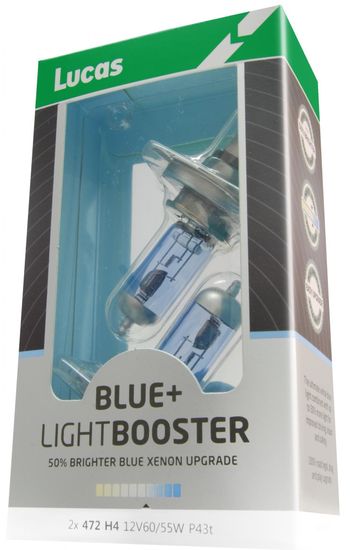 Lucas Autožiarovka LightBooster H4 12V 60/55W + 50 % Blue, 2ks