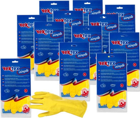 Vektex Simplex rukavice, veľkosť L, 12 párov