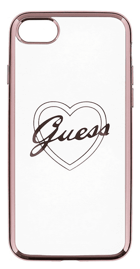 Guess GUHCP6TRHRG Signature TPU pouzdro Heart Rose Gold pro iPhone 6/6S